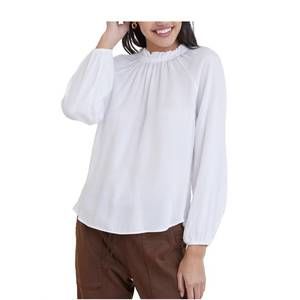 NEW BELLA DAHL shirred neck top in white